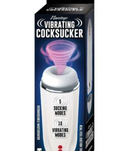 Vibrating Cocksucker Rechargeable Masturbator - White