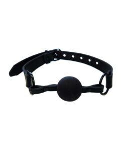 Rouge Leather Ball Gag - Black