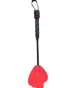 Rouge Mini Leather Hand Riding Crop - Red