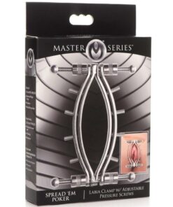 Master Series Spread `Em Poker Stainless Steel Labia Clamp with Adjustable Pressure Screws