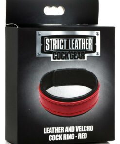 Strict Leather Cock Gear Velcro Leather Cock Ring - Red