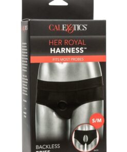 Her Royal Harness Backless Brief - Small/Medium - Black