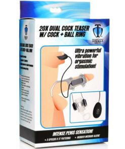 Trinity Men 20X Dual Cock Teaser with Cock and Ball Ring - Clear