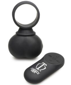 Trinity Men 28X Rechargeable Silicone Vibrating Balls with Remote - Large - Black