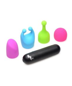 Bang! Rechargeable Bullet with 4 Attachments - Black