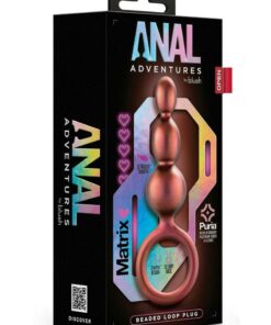 Anal Adventures Matrix Beaded Loop Silicone Plug - Copper