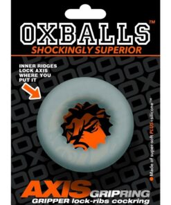 Oxballs Axis Rib Griphold Cockring - Clear Ice