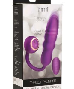Inmi Thrust Thumper Rechargeable Silicone Vibrator with Remote Control - Purple