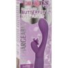 Rechargeable Butterfly Kiss Flutter Silicone Rabbit Vibrator - Purple
