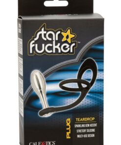 Star Fucker Teardrop Plug Silicone Dual Enhancer - Black