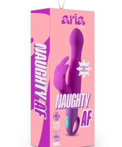 Aria Naughty AF Silicone Vibrator - Plum