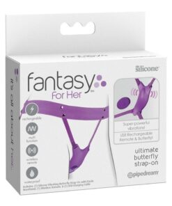 Fantasy For Her Ultimate Butterfly Silicone Strap-On with Remote Control - Purple