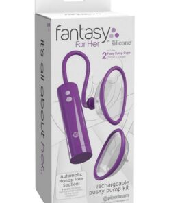 Fantasy For Her Rechargeable Pleasure Pump Kit with Remote Control - Purple/Clear