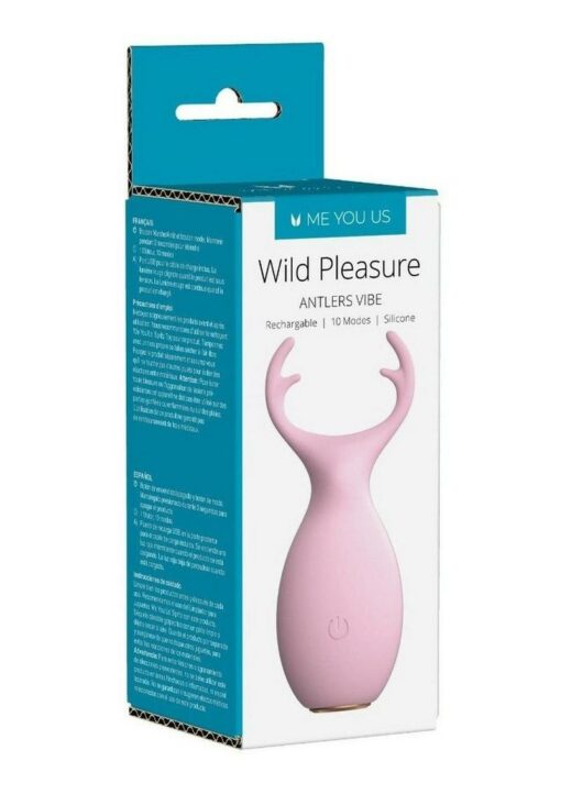 ME YOU US Wild Pleasure Antlers Vibrating Rechargeable Silicone Stimulator - Pink
