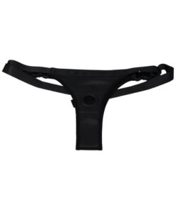In a Bag Vegan Leather Silicone Harness and Dong - Black