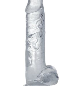 In a Bag Big Dick Dildo with Balls 8in - Clear