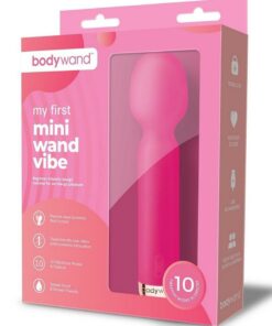 Bodywand My First Mini Wand Vibe Silicone Rechargeable Vibrator - Rose