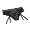 Strap U Laced Seductress Lace Crotchless Panty Harness with Garter Straps - XXLarge/XXXLarge - Black