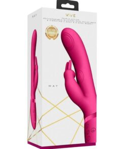 Vive May Dual Pulse-Wave and Vibrating C-Spot and G-Spot Rechargeable Silicone Rabbit - Pink