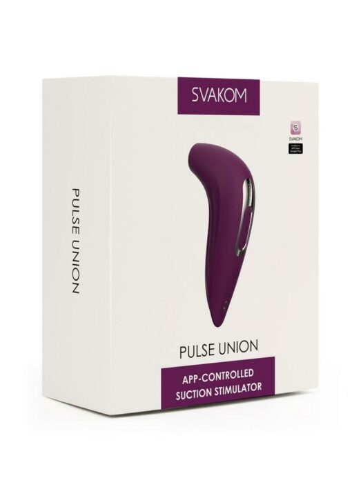 Svakom Pulse Union App Compatible Silicone Suction Stimulator - Violet/Silver