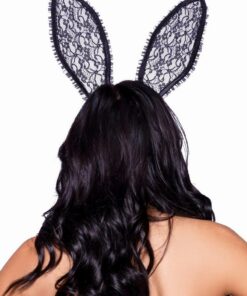 Leg Avenue Ruffle Bunny Ears - O/S - Black
