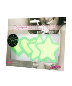 Peekaboo Glow In The Dark Hearts and Stars Pasties - Green