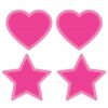 Peekaboo Glow In The Dark Hearts and Stars Pasties - Hot Pink