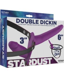 Stardust Double Dickin Silicone Double Dildo Strap-On - Purple