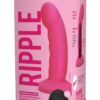 WhipSmart Curved Ripple Remote Control Silicone Rechargeable G-Spot/P-Spot Dildo 6in - Hot Pink