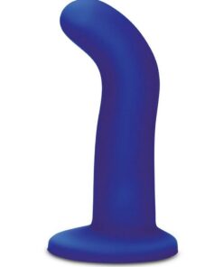 WhipSmart Remote Control Rechargeable Silicone G-Spot/P-Spot Dildo 5.5in - Navy Blue