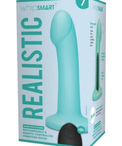 WhipSmart Remote Control Rechargeable Silicone G-Spot/P-Spot Dildo 7in - Blue
