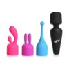 Bang! 10X Mini Wand Set Rechargeable Silicone Vibrator with 3 Attachments - Assorted Colors