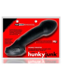Hunkyjunk Double Thruster Textured Double Penetrator Sling - Tar Ice Black