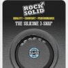 Rock Solid The Silicone 3-Snap Adjustable Cock Ring - Black