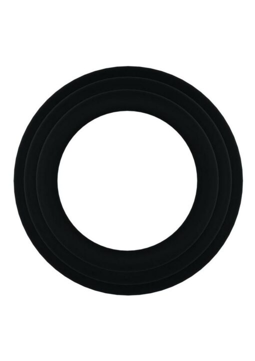 Rock Solid Tri-Pack Silicone Gasket Cock Ring - Black