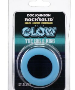 Rock Solid The Big O Glow in the Dark Silicone Cock Ring - Blue/Black