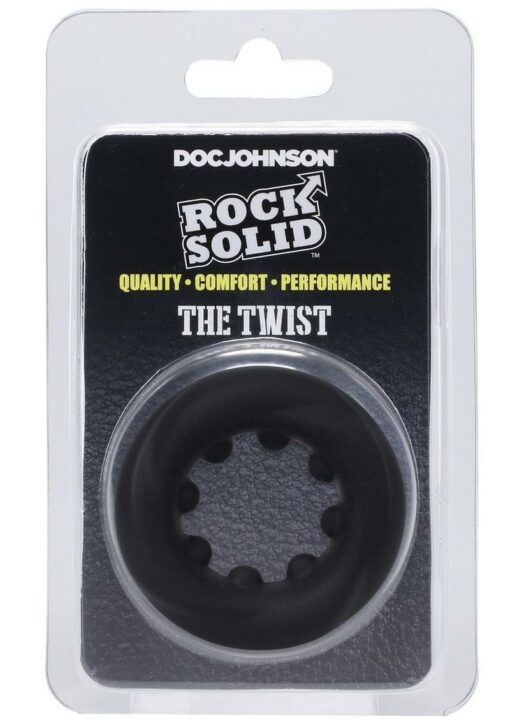 Rock Solid The Twist Silicone Cock Ring - Black