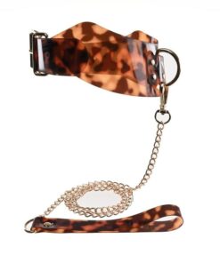 Sincerely Amber Collar and Leash - Animal Print Gold