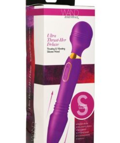 Wand Essential Ultra Thrust-Her Deluxe Rechargeable Silicone Thrusting and Vibrating Wand - Purple