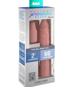 Fantasy X-Tensions Elite Silicone 8in Sleeve with 2in Plug - Vanilla