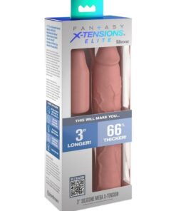 Fantasy X-Tensions Elite Silicone 9in Sleeve with 3in Plug - Vanilla