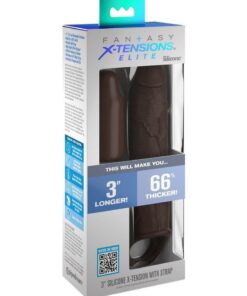 Fantasy X-Tension Elite Silicone 7in Sleeve and 3in Plug - Chocolate