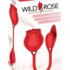 Wild Rose and Bullet Rechargeable Silicone Clitoral Stimulator with Suction - Red