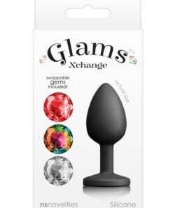 Glams Xchange Round Silicone Anal Plug - Small - Black