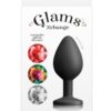 Glams Xchange Round Silicone Anal Plug - Medium - Black