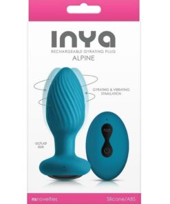 Inya Alpine Rechargeable Silicone Anal Plug with Remote Control - Teal