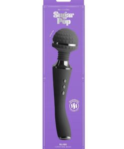 Sugar Pop Bliss Rechargeable Silicone Wand Massager - Black