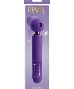 Revel Fae Rechargeable Silicone Vibrator with Clitoral Stimulator - Purple