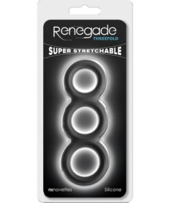 Renegade Threefold Silicone Cock Ring - Black