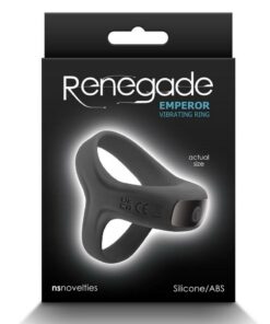 Renegade Emperor Rechargeable Silicone Vibrating Cock Ring - Black